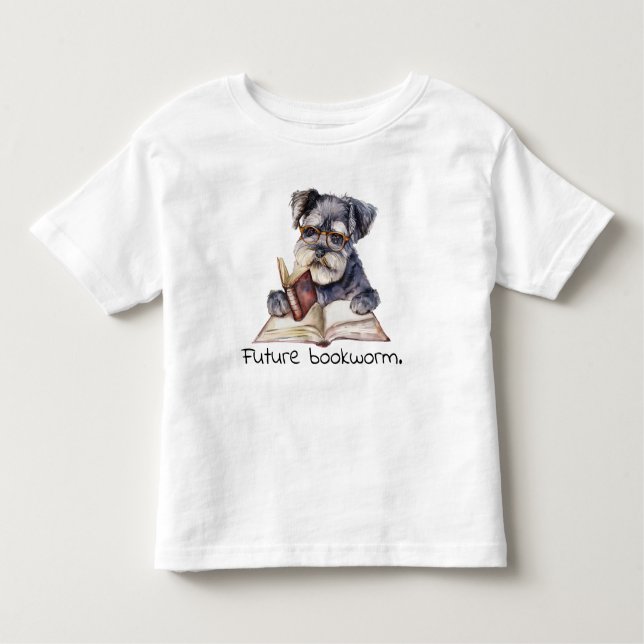 Future Bookworm Dog Reading Baby Kleinkind T-shirt (Vorderseite)
