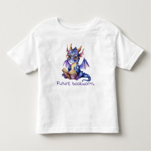 Future Bookworm Lila Dragon Reading Baby Kleinkind T-shirt