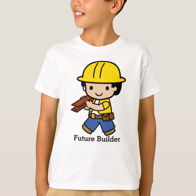 Future Builder in Yellow Hard Hat T-Shirt (Vorderseite)