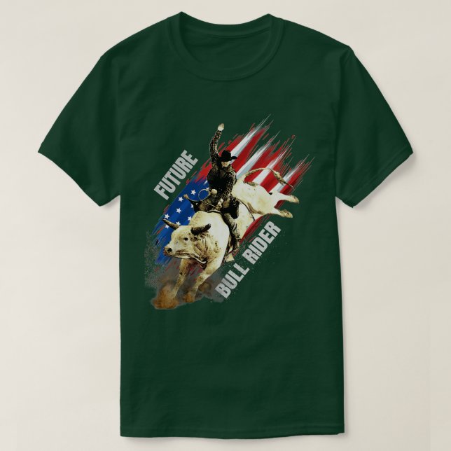 Future Bull Rider Gift Patriotic American Flag for T-Shirt (Design vorne)