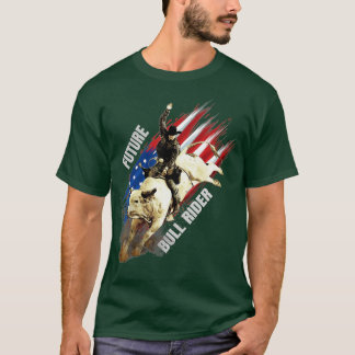 Future Bull Rider Gift Patriotic American Flag for T-Shirt