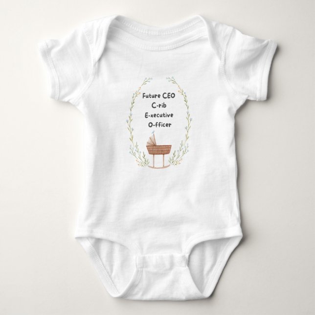 💼 👶 "Future CEO: Crib Führungskraft Officer" Baby Strampler (Vorderseite)
