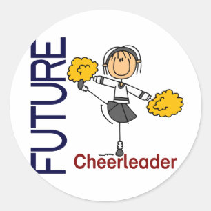 Future Cheerleader Strichmännchen Runder Aufkleber