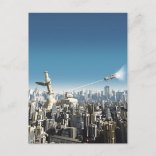 Future City - Falling Tower Postkarte