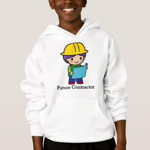 Future Contractor Boy mit gelbem Harthut Hoodie