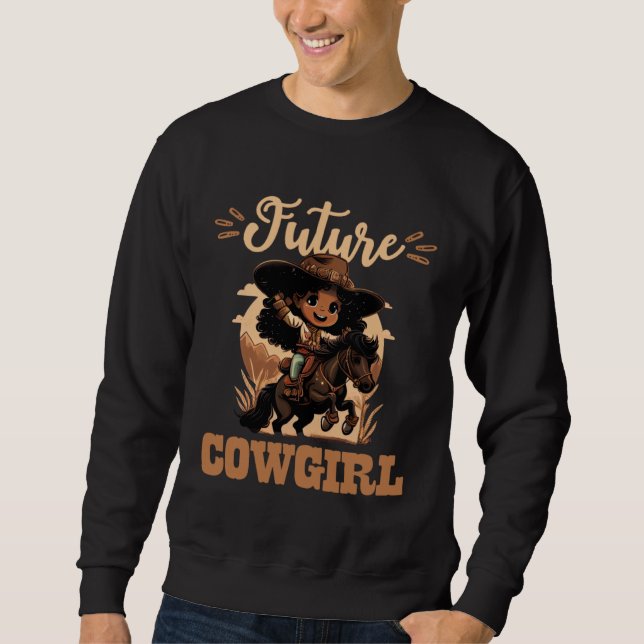 Future Cowgirl Toddler African American Rodeo Girl Sweatshirt (Vorderseite)