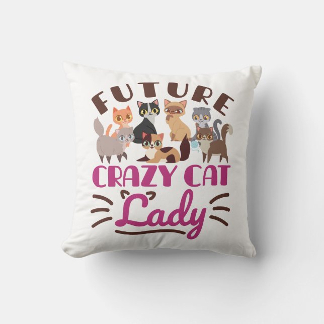 Future Crazy Cat Lady Kissen (Vorderseite)
