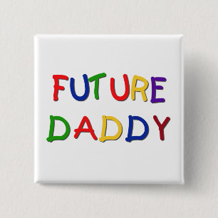 Future Daddy Primary Colors Tshirts and Gifts Button