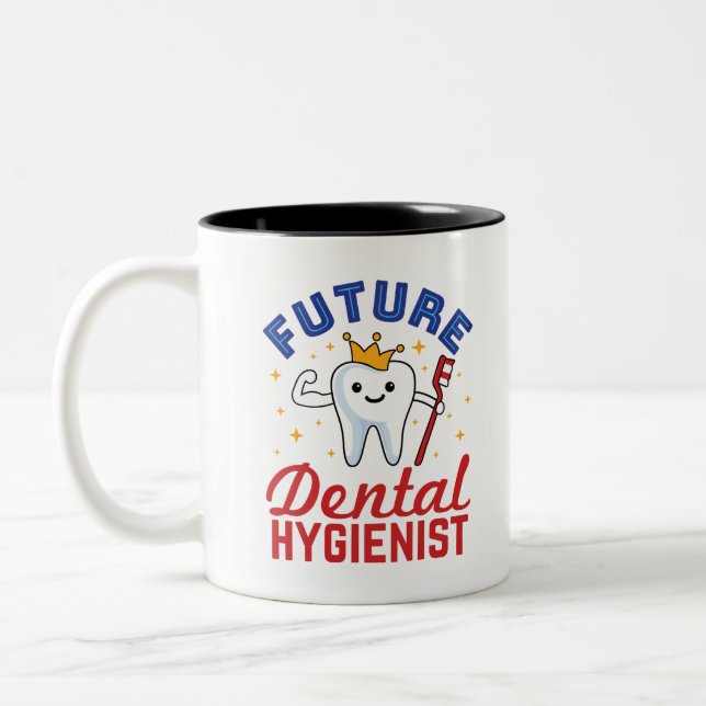Future Dental Hygienist RDH Zweifarbige Tasse (Links)