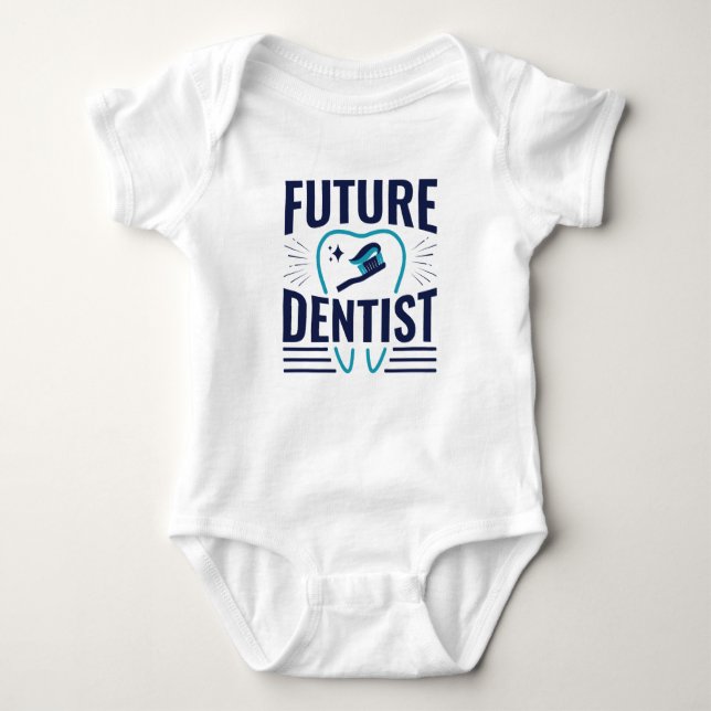 Future Dentist Dental School Student Abschluss Baby Strampler (Vorderseite)