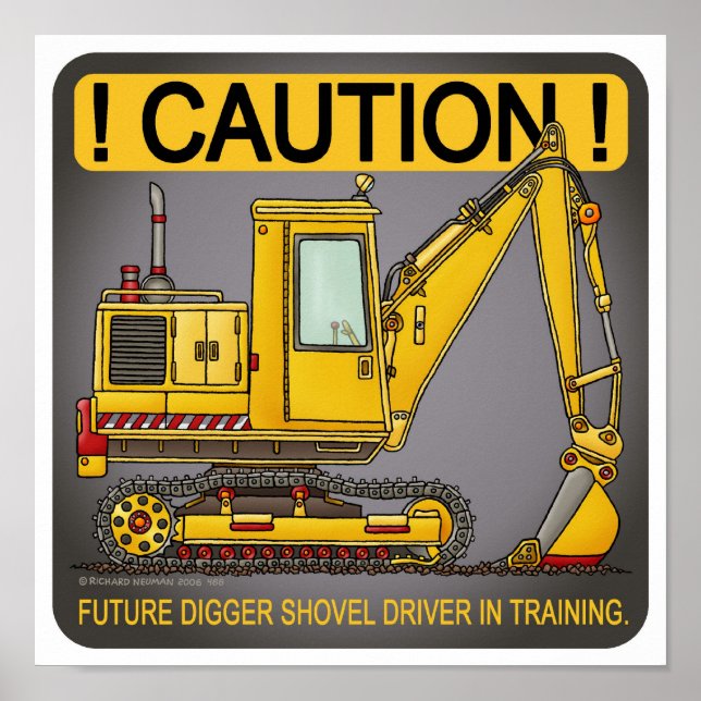 Future Digger Shooting Driver Poster Print (Vorne)