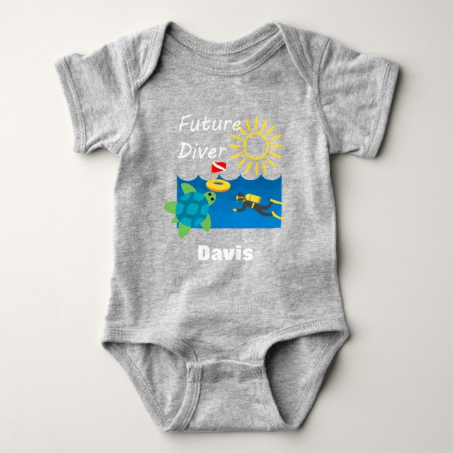 Future Diver Design - Baby Jersey Bodysuit Baby Strampler (Vorderseite)
