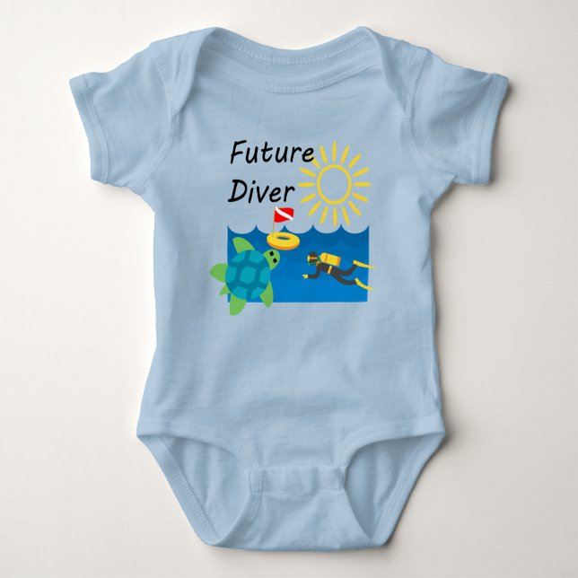 Future Diver Design - Baby Jersey Bodysuit Baby Strampler (Vorderseite)