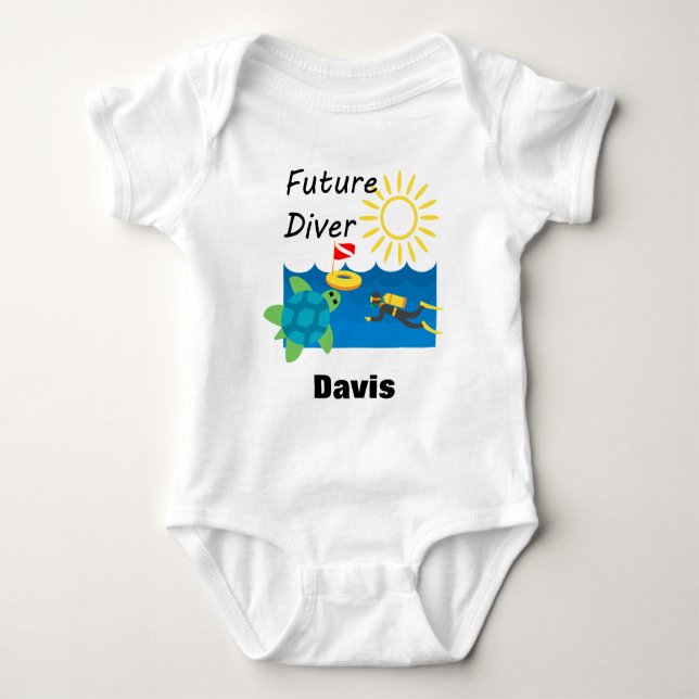 Future Diver Design - Baby Jersey Bodysuit Strampler (Vorderseite)
