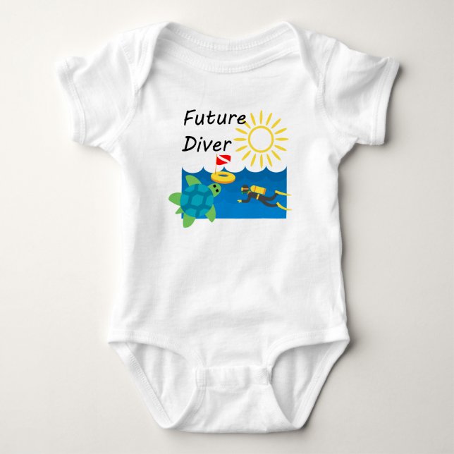 Future Diver Design - Baby Jersey Bodysuit Strampler (Vorderseite)