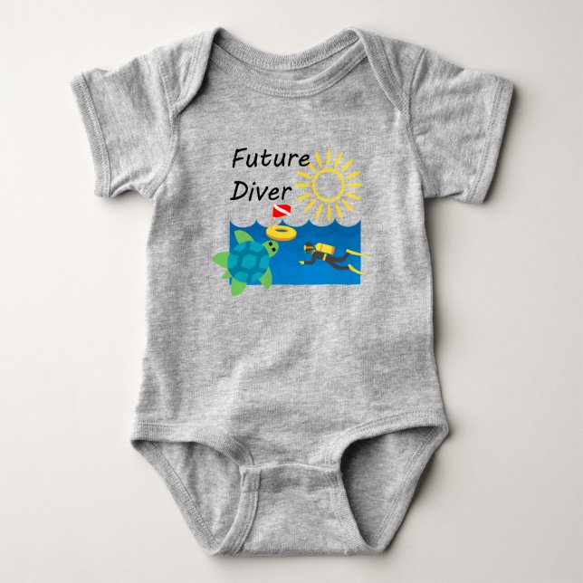 Future Diver Design - Baby Jersey Bodysuit Strampler (Vorderseite)
