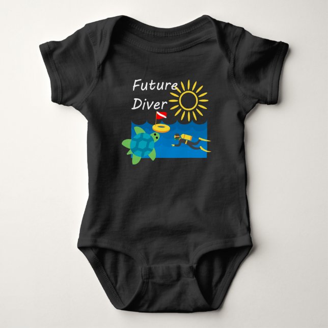 Future Diver Design - Baby Jersey Bodysuit Strampler (Vorderseite)