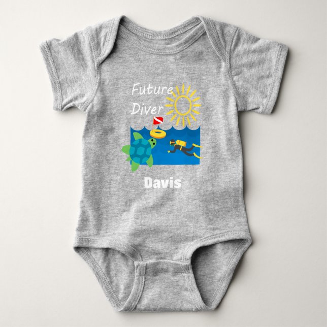 Future Diver Design - Baby Jersey Bodysuit Strampler (Vorderseite)