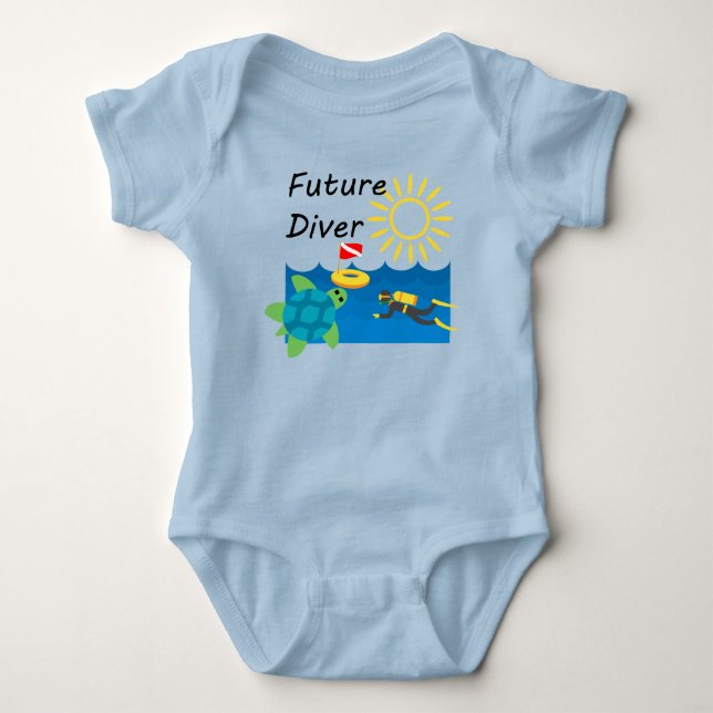 Future Diver Design - Baby Jersey Bodysuit Strampler (Vorderseite)