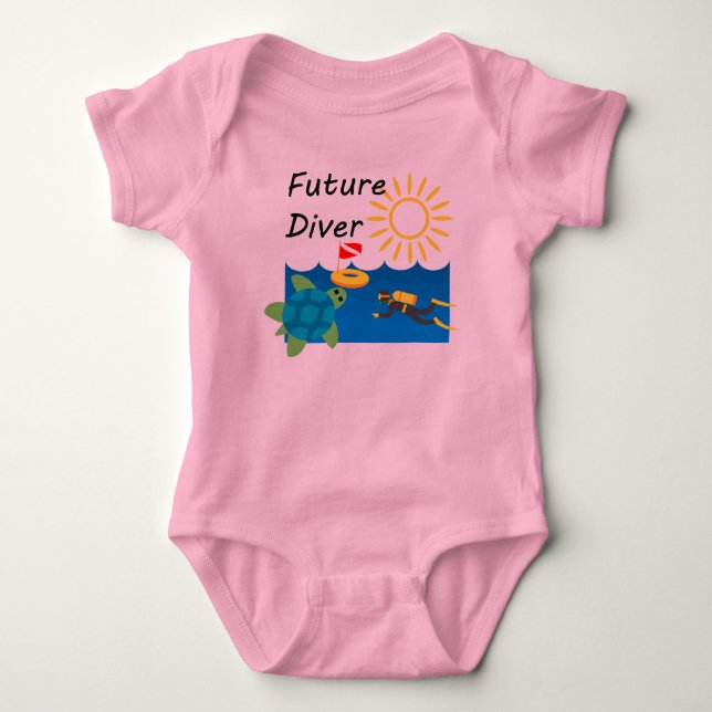 Future Diver Design - Baby Jersey Bodysuit Strampler (Vorderseite)