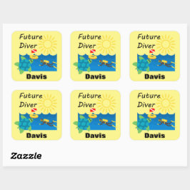 Future Diver Design - Square Stickers