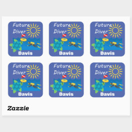 Future Diver Design - Square Stickers