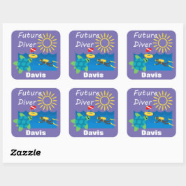 Future Diver Design - Square Stickers