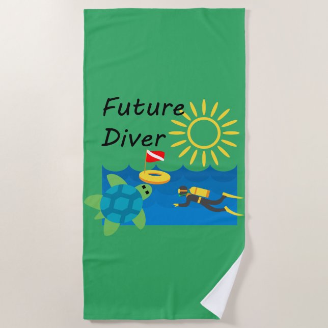 Future Diver Design - Strandtuch (Vorderseite)