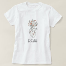Future Doctor | Anatomisches Herz mit floraler Bou T-Shirt