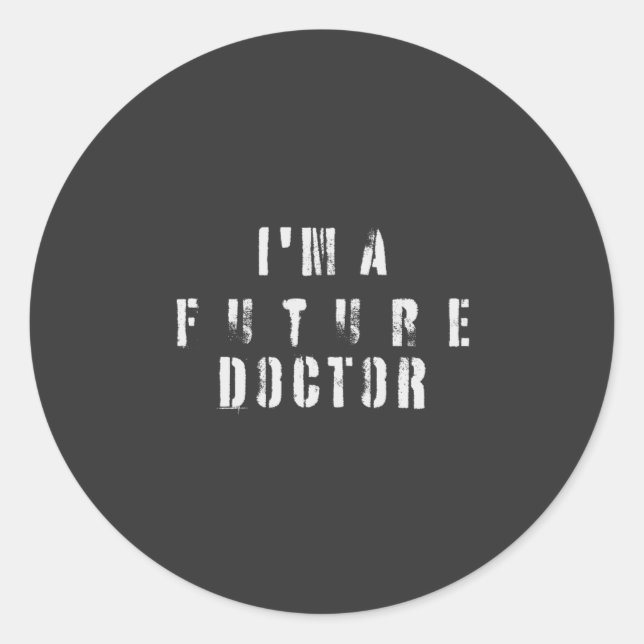 Future Doctor Grunge-Typografie-Design Runder Aufkleber (Vorderseite)