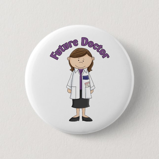Future Doctor Little Girl Button (Vorderseite)