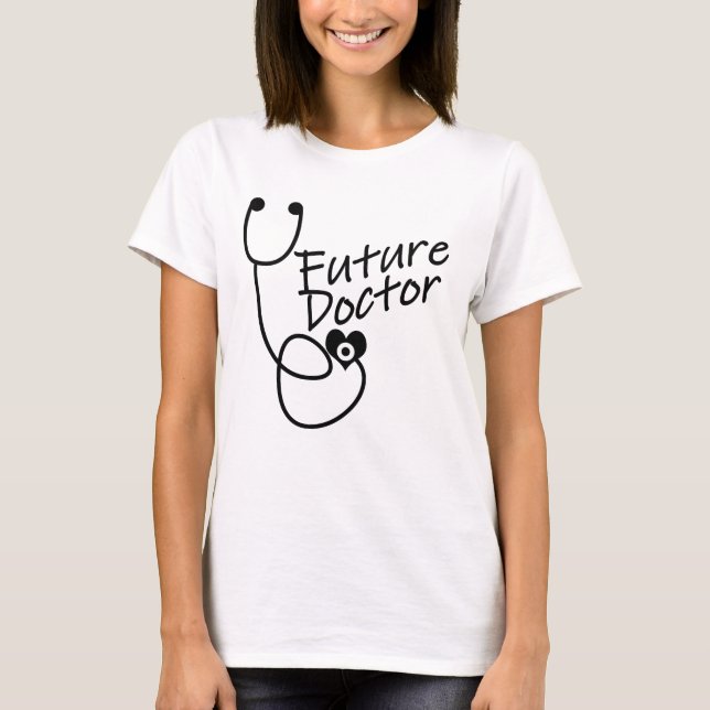 Future Doctor - Stethoscope Heart Print T-Shirt (Vorderseite)