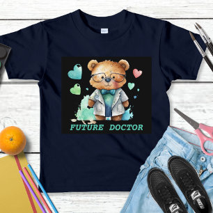 Future Doctor Watercolor Medical Teddy Bär Kleinkind T-shirt