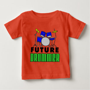 Future Drummer Blue Drum Set Baby T-shirt