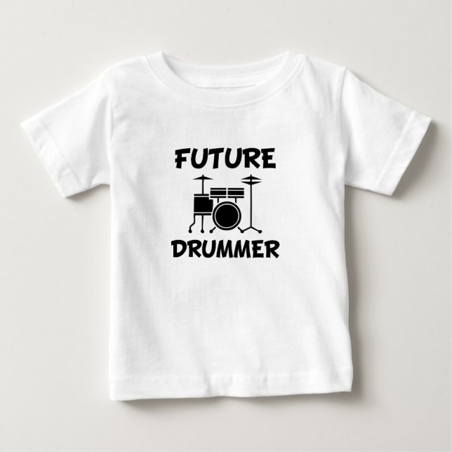 Future Drummer lustiges Baby Shirt (Vorderseite)