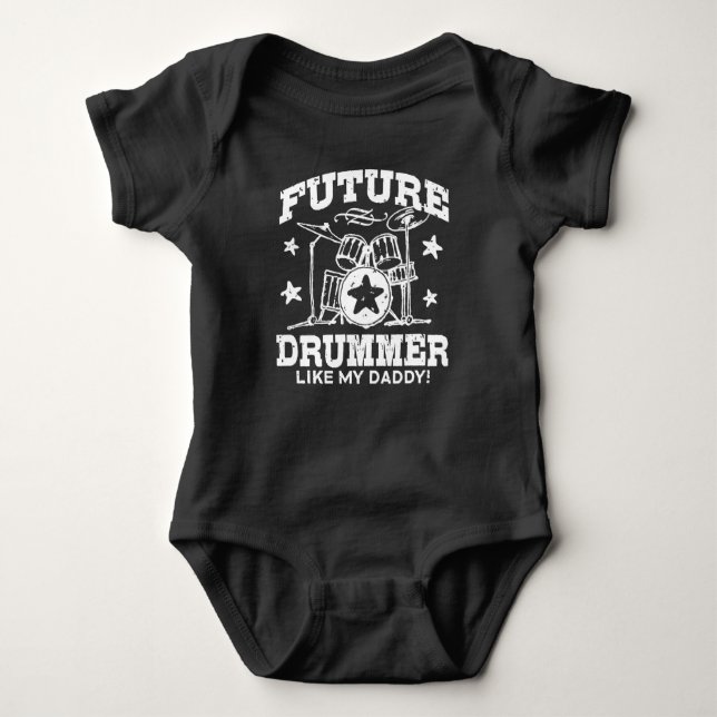 Future Drummer wie mein Vater Baby Strampler (Vorderseite)