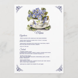 Future Dusk Common Abend Primrose Floral Wedding Menükarte
