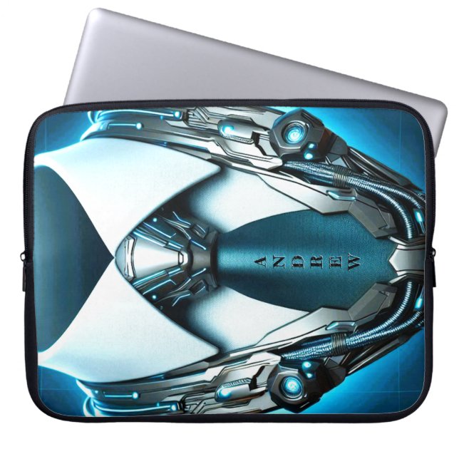 Future Elegance - 4D Necktie Neoprene Notebook-Sie Laptopschutzhülle (Vorderseite)