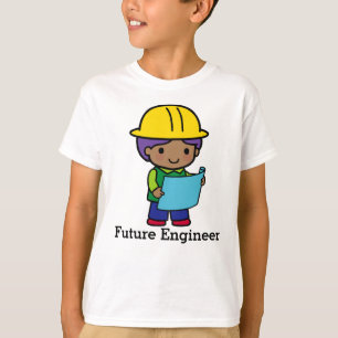 Future Engineer Junge in gelbem Harthut T-Shirt