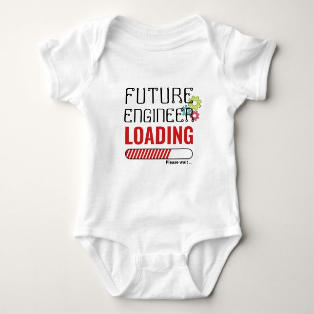 Future Engineer Laden Trendy Personalisiert Unisex Baby Strampler (Vorderseite)
