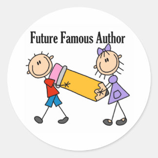 Future Famous Author Runder Aufkleber