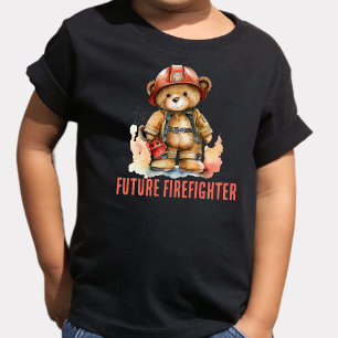 Future Firefighter Wasserfarbe Fireman Teddy Bear Kleinkind T-shirt