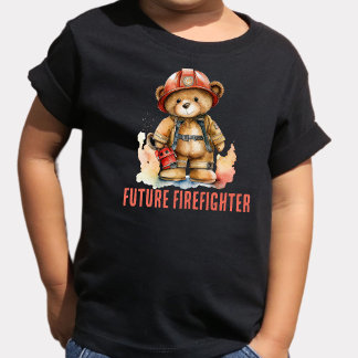 Future Firefighter Wasserfarbe Fireman Teddy Bear Kleinkind T-shirt