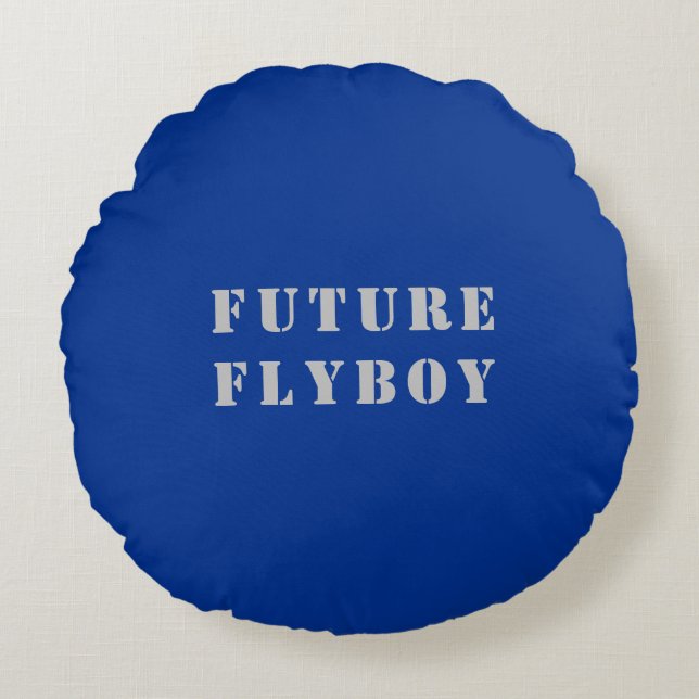 Future Flyboy Military Rundes Kissen (Vorderseite)