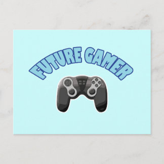 Future Gamer - Blue & Controller Postkarte