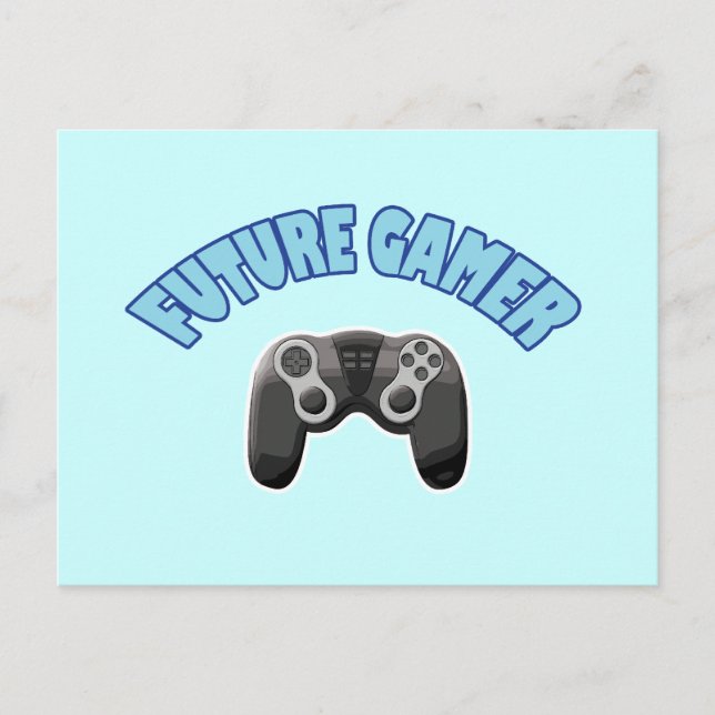Future Gamer - Blue & Controller Postkarte (Vorderseite)