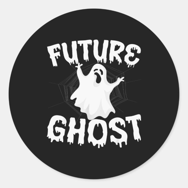 Future Ghost Funny Halloween Boo Soky Trick Or Tre Runder Aufkleber (Vorderseite)