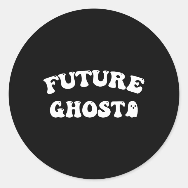 Future Ghost Funny Halloween Costume Runder Aufkleber (Vorderseite)