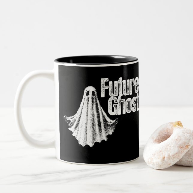 Future Ghost Zweifarbige Tasse (Mit Donut)