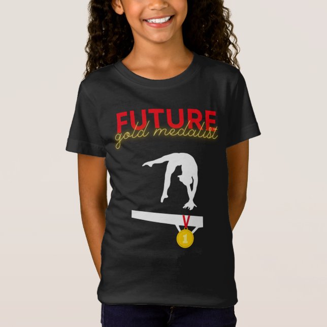 Future Gold Medalist Girls Gymnastics T - Shirt (Vorderseite)